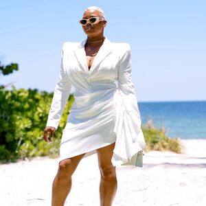 Fashion Nova White Blazer Dress